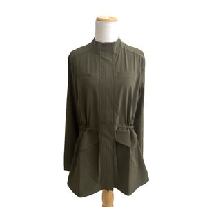 Jofit Golf Anorak Jacket M Zip-Front Tunic Forest Green Stretch Pockets Packable